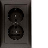 S.1 SSD 2fach mit Rahmen und erh. Berhrungsschutz anth matt