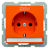 Q.1 SSD mit Schriftleiste undAufdruck ZSV, orange samt