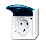 FR/AP Steckdose 1fach ocean grau/blaugr�n