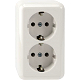 SCHUKO-Doppel-Steckdose, pw, AP
