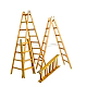 Holz-Doppelleiter 05-Sprossig