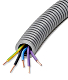 PVC-Panzerflexrohr,�20mm,biegsam,vorverdrahtet,YE 5x1,5mm� sw,2xvio,bl,ge/gn