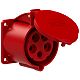 CEE-Anbausteckdose gerade (70x70mm) 32A 5p 6h IP44/IP54