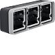 W.1 AP-Geh�use 3fach waagrechtmit Rahmen, grau/lichtgrau matt