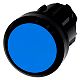 Drucktaster, 22mm, rund, Kunststoff, blau, Druckknopf