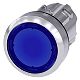 Drucktaster, beleuchtet, 22mm,rund, Metall, hochglanz, blau