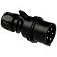 CEE-Stecker 16A 5p 6h IP44/IP54 TT SHARK schwarz