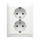 SCHUKO Doppelsteckdose alpinwei� - Busch-balance SI