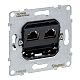 SEANO Einsatz Datendose 2 x RJ45, Kat. 6A, STP, geschirmt