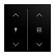 Abdeckung f�r Keypad 2-fach mit Symbol Dimmen/Jalousie schwa