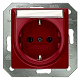 DELTA i-system, rot Schuko-Steckdose 10/16A 250V Mit schraub