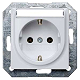 DELTA i-system, aluminiummetallic Schuko-Steckdose 10/16A 25