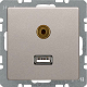 Q.x USB/3,5 mm Audio Steckdosealu samt