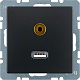 Q.x USB/3,5 mm Audio Steckdoseanthrazit samt