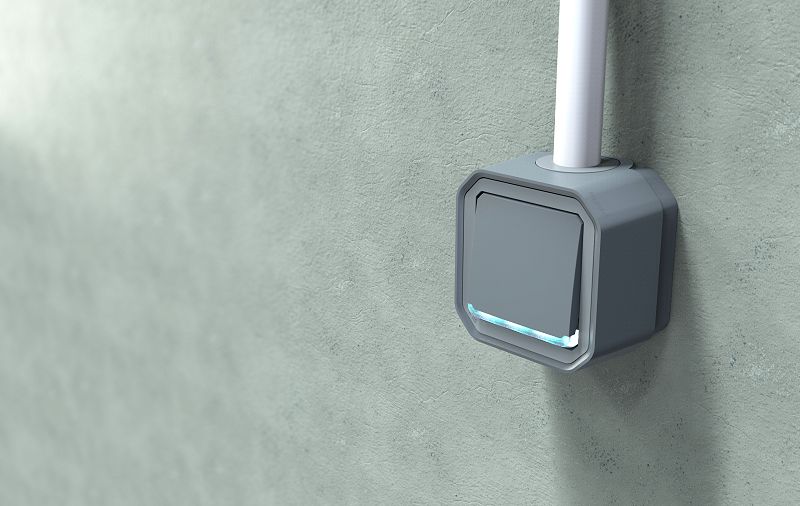 Legrand 069712L Plexo New FRAP Wechselschalter Kontroll 10 AX, Steckklemmen, IP 55, IK 08, Grau