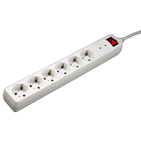 Steckdosenleiste 6fach m.berspannungsschutz 1.4mKab. wei