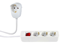 Steckdosenleiste Powersplit 3-fach m.Schalter 2m wei