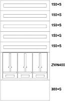 EATON BP-O-NN-800/15-3Z Zaehlerverteiler AP,VZ,3ZP,5NR,EVN,B800xH1560x262,5mm 138044