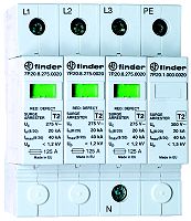 berspannungsableiter Typ 2, 3 Varistoren und Funkenstrecke (N-PE), fr 3-phasige TN-S und TT-Netze