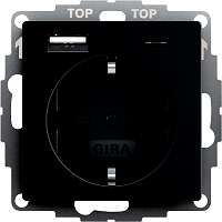 SCHUKO SH USB-Spannungsvers. 2f Typ A/C System 55 Schwarz m