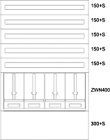 Aufputz-Zaehlerverteiler NOE EATON BP-O-NN-1000/15-4Z 138066