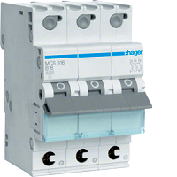 Hager MCS316 LS-Schalter 16A/3pol/C 6kA, QC