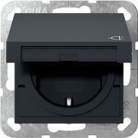 GIRA 441428 Steckdose, mit Klappdeckel u. erhhtem Berhrungssch