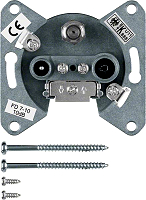 Berker 4523 Antennen-Steckdose 3Loch Durchgangsdose