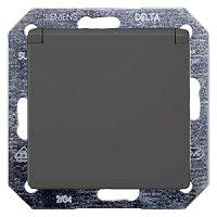 Siemens 5UB1927 Delta I-Sys.Schuko-Steckdose Klappdeckel carbonm