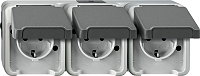 Merten 239739 Dreifachsteckdose waagerecht lightgrau