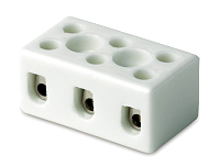 AK 1/3-polig Keramikklemme mit Befestigungsloch 4,0mm�