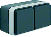 W.1 SSD 2fach waagrecht grau/lichtgrau matt BERKER 47753525