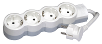 Steckdosenleiste 4-fach Ultraflach 1,5 Meter Kabel, Farbe: W
