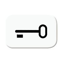 Tastersymbol mit Symbol Schl�ssel alpinwei� - balance�SI / R