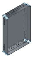 Putzwanne m. R�ckwand, komplett au�en B996xH1403xT245mm