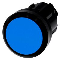 Drucktaster, 22mm, rund, Kunststoff, blau, Druckknopf