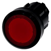 Drucktaster, beleuchtet, 22mm,rund, Kunststoff, rot, Druckk