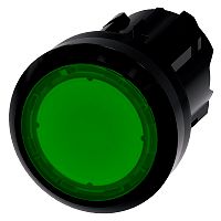 Drucktaster, beleuchtet, 22mm,rund, Kunststoff, gr�n, Druck