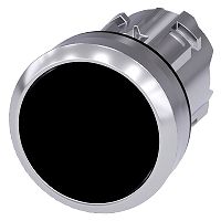Drucktaster, 22mm, rund, Metall, hochglanz, schwarz, Druckkn