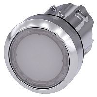 Drucktaster, beleuchtet, 22mm,rund, Metall, hochglanz, wei�