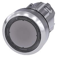 Drucktaster, beleuchtet, 22mm,rund, Metall, hochglanz, klar