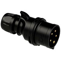 CEE-Stecker 16A 5p 6h IP44/IP54 TT SHARK schwarz