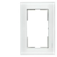 DELTA miro Glas wei� Rahmen 2-fach f�r Doppelsteckdose