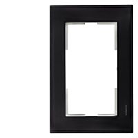 DELTA miro Glas schwarz Rahmen2-fach f�r Doppelsteckdose