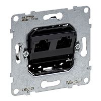 SEANO Einsatz Datendose 2 x RJ45, Kat. 5e, UTP, ungeschirmt