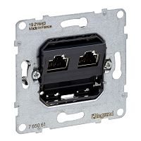 SEANO Einsatz Datendose 2 x RJ45, Kat. 6A, UTP, ungeschirmt