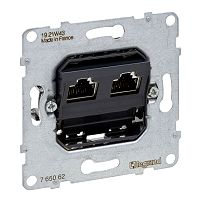 SEANO Einsatz Datendose 2 x RJ45, Kat. 6A, STP, geschirmt