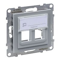 SEANO 2-fach Adapter f�r Key-Stone Datendosen, Farbe: Alumin