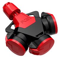 3-Wegekupplung TopTaurus2 Vollgummi mit Klappdeckel nat IP54