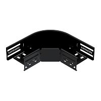 Bogen 90 fr Kabelrinne, horizontal 60x100 Stahl PES135 - Polyester tiefschwarz 9005